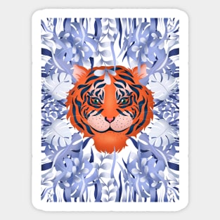 Tropical Cheeky Tiger Sticker
